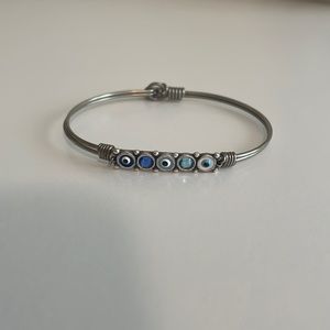 Luca + Danni Blue Ombré Evil Eye Bangle Bracelet